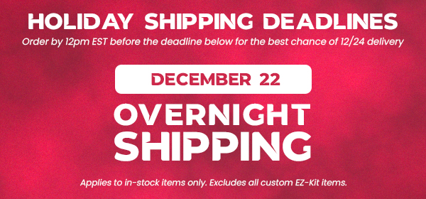 Holiday Shipping Schedule