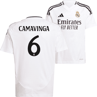 adidas Real Madrid 2024-25 Youth Home Stadium Camavinga Jersey
